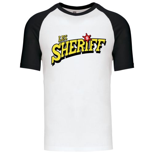 LES $HERIFF : T-Shirt baseball (blanc)