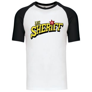 LES $HERIFF : T-Shirt baseball (blanc) [$TSBBB]